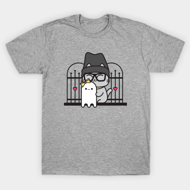 Ghost Adventure Cat T-Shirt by plattercats